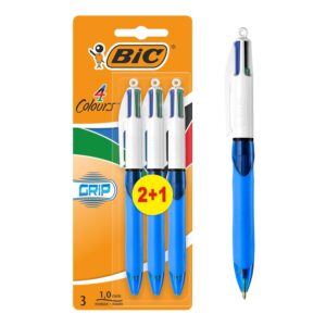 Colours Pens Multicolour Grip - 4 Colours Retractable Ballpoint Pens