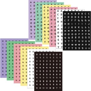 Mini Alphabet Number Stickers, 12 Sheets Self Adhesive