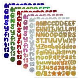 Small Vinyl Letter Number Stickers, 6 Sheets 0.5